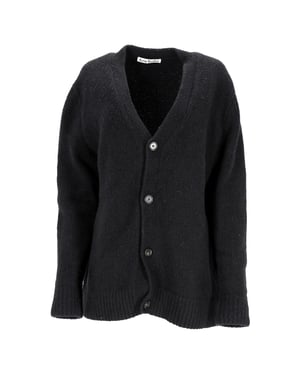 Acne Studios V-ringad kofta med knappar i svart ull
