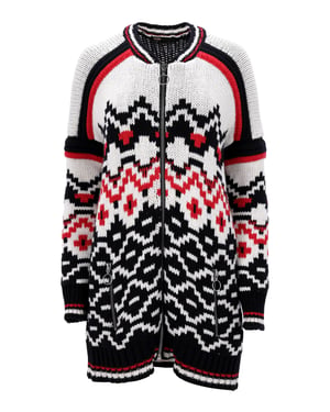 Maje Mercouer Fair Isle vest met ritssluiting aan de voorkant in veelkleurige wol