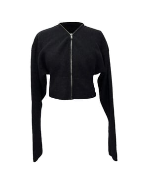 Rick Owens Batwing Klaus Zip Cardigan in zwarte alpacawol