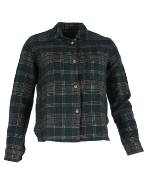 Isabel Marant geruite blouse met lange mouwen en knoopsluiting in olijfgroen katoen