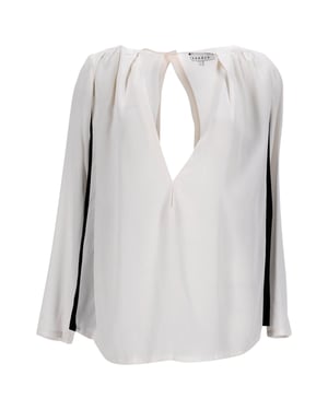 Sandro V-halsblouse van grijze zijde