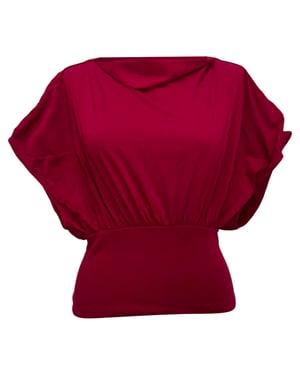 Rick Owens blouse met boothals en korte mouwen in roze katoen