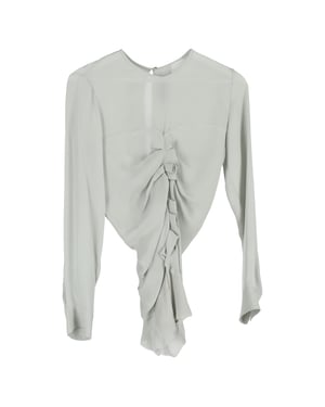 Isabel Marant Ruched Blouse in Pale Green Triacetate