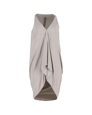 Rick Owens Gedrapeerde Tuniek Lange Top in Grijze Viscose