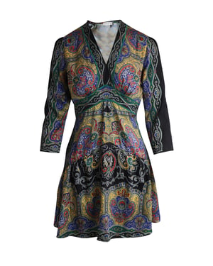 Sandro Rayan mini-jurk met V-hals en print in veelkleurig polyester