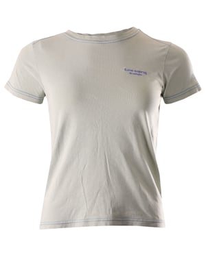 Acne Studios märkesbroderad t-shirt i ljusgrön bomull