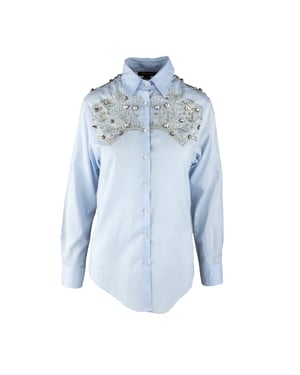 Roberto Cavalli Kristallutsmyckad skjorta - 00-talet