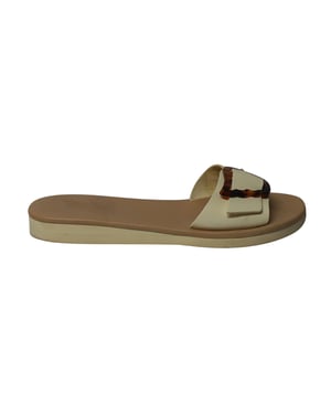Oud-Griekse Aglaia-sandalen van wit leer.