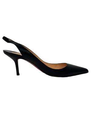 Christian Louboutin Kate 55 Slingback Pumps i Svart Läder