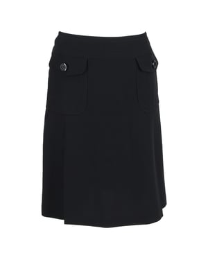 Max Mara knielange rok in zwart polyester