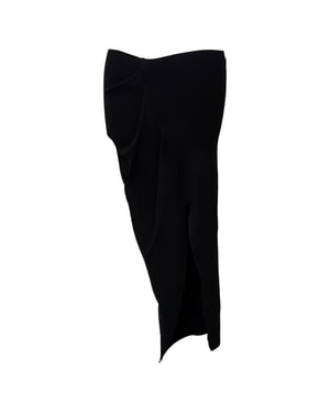 Rick Owens gedrapeerde asymmetrische midi-rok in zwarte viscose