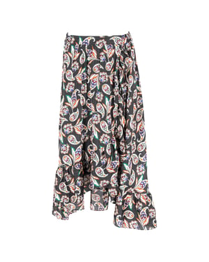 Maje midi-rok met paisleyprint en ruches in veelkleurig polyester
