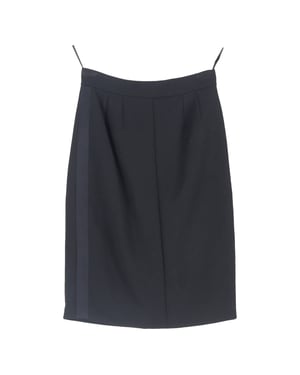 Chanel Side Stripe Pencil Skirt in Black Wool