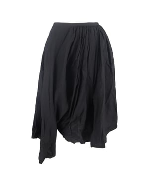 Yohji Yamamoto Asymmetrische gedrapeerde midi-rok van zwart katoen