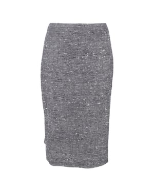 Max Mara Tweed Midi Pennkjol i Grå Ull