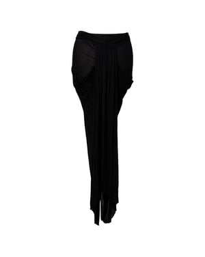Rick Owens gedrapeerde midi-rok in zwart cupro