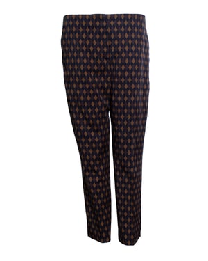 Prada, Diamond printed pantalon in blue and brown
