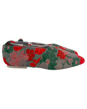 Jil Sander Brocade Puntige Ballerina Flats in Multicolor Katoen