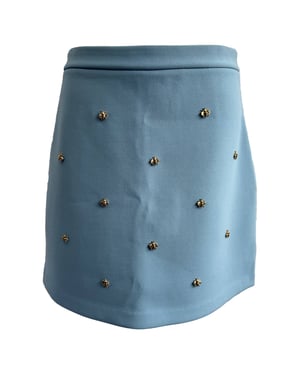 Maje Jizie – Minikjol med bimotiv i blå polyester