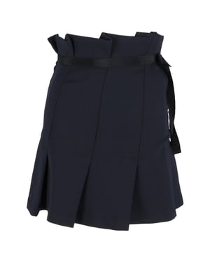Sandro Paris geplooide minirok met strik in marineblauw polyester