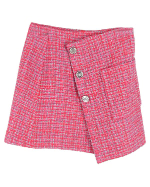 Maje Jolia Asymmetrisk Tweed Minikjol i Rosa Polyamid