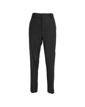 Saint Laurent Randiga Byxor i Svart Ull