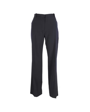 Lanvin rechte broek van wol in marineblauw.