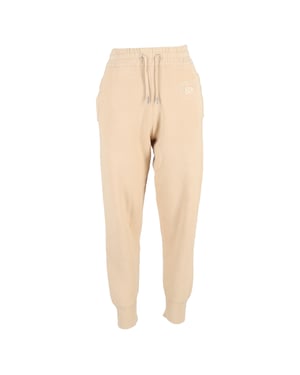Sandro Paris joggingbroek met geborduurd logo in nude katoen