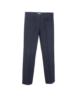Miu Miu Cropped Byxor i Marinblå Ull