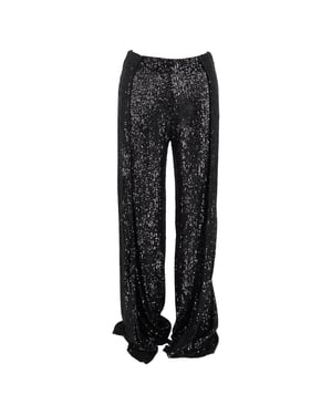 Tom Ford – Paljettpryddade vida byxor i svart polyester