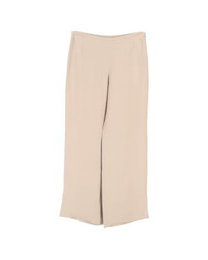 Armani Collezioni broek met wijde pijpen van beige zijde