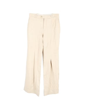 Acne Studios – Plisserade vida byxor i nude viskos