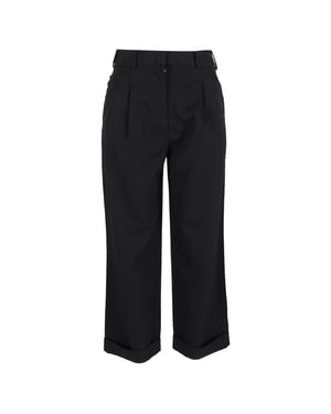 Stella McCartney Plisserade Byxor i Svart Ull