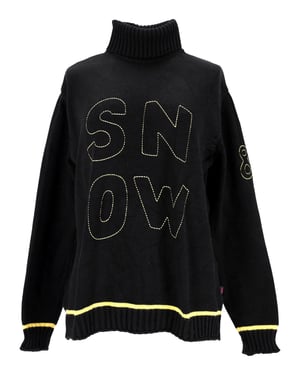 Dolce & Gabbana SNOW Stickad Tröja med Hög Hals i Svart Mönster i Ull