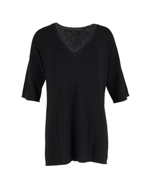 Joseph gebreide V-hals trui in zwart lurex