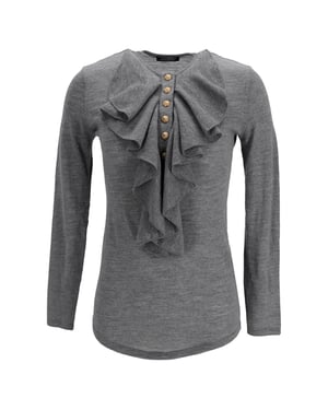 Balmain trui met ruches in grijze wol