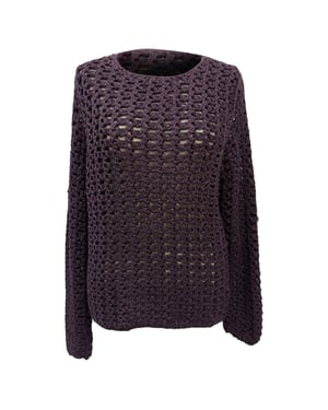Gucci Crochet Knitted Sweater in Purple Cotton