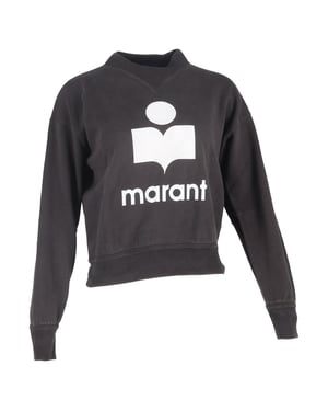 Isabel Marant Etoile trui met logo-print in zwart katoen