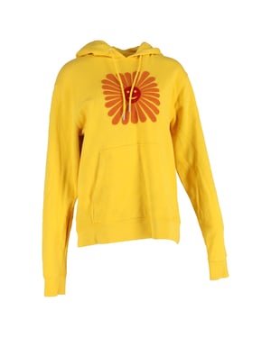 Geborduurde hoodie van Sandro Paris in geel katoen.