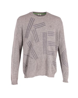 Kenzo Grey Flock Printed Sweater in Grey Wool