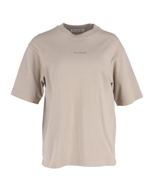 Acne Studios logo T-shirt in beige katoen