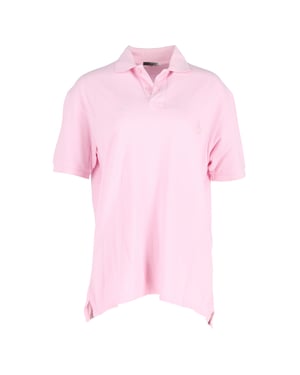 Isabel Marant Anafiko Logo-Embroidered Polo Shirt in Pink Cotton