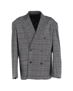 Balenciaga Double-Breasted Oversized geruite blazer in grijze viscose
