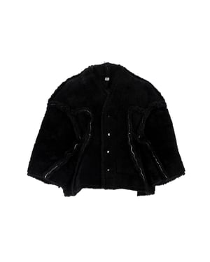 Rick Owens Legaspi cropped jasje van zwart schapenvacht