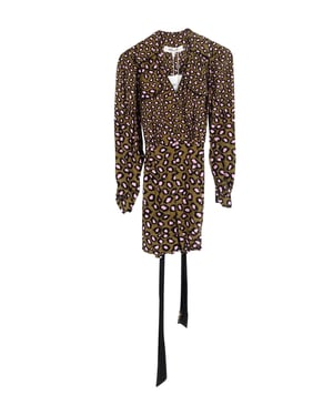 Diane Von Furstenberg Ella Playsuit met wikkeleffect en luipaardprint in veelkleurige viscose
