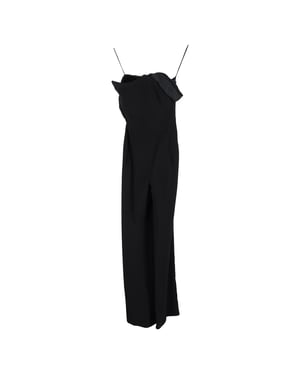 Roland Mouret jumpsuit met wijde pijpen in zwarte viscose