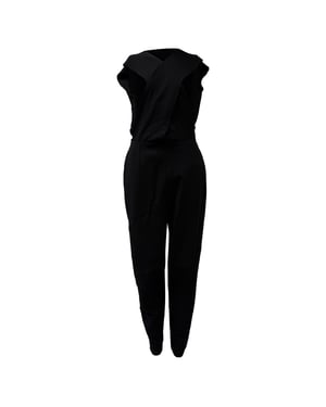 Stella McCartney Jumpsuit med öppen rygg i svart viskos