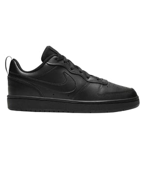 Nike Borough Low Recraft leren platte sneakers voor kinderen (Drievoudig zwart)
