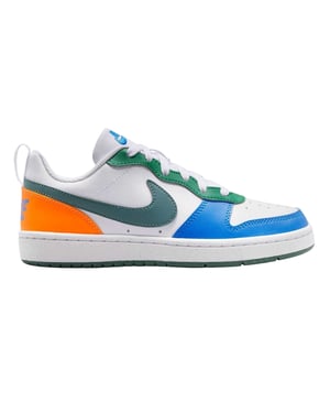 Nike Borough Low Recraft leren platte sneakers voor kinderen (Wit/blauw/oranje)