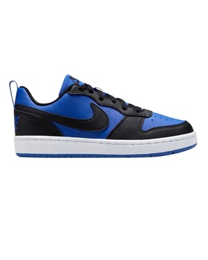 Nike Borough Low Recraft leren platte sneakers voor kinderen (Royaal Blauw, Zwart)